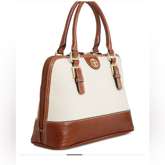 Linen Croc-Embossed Dome Satchel - Picture 3 of 12